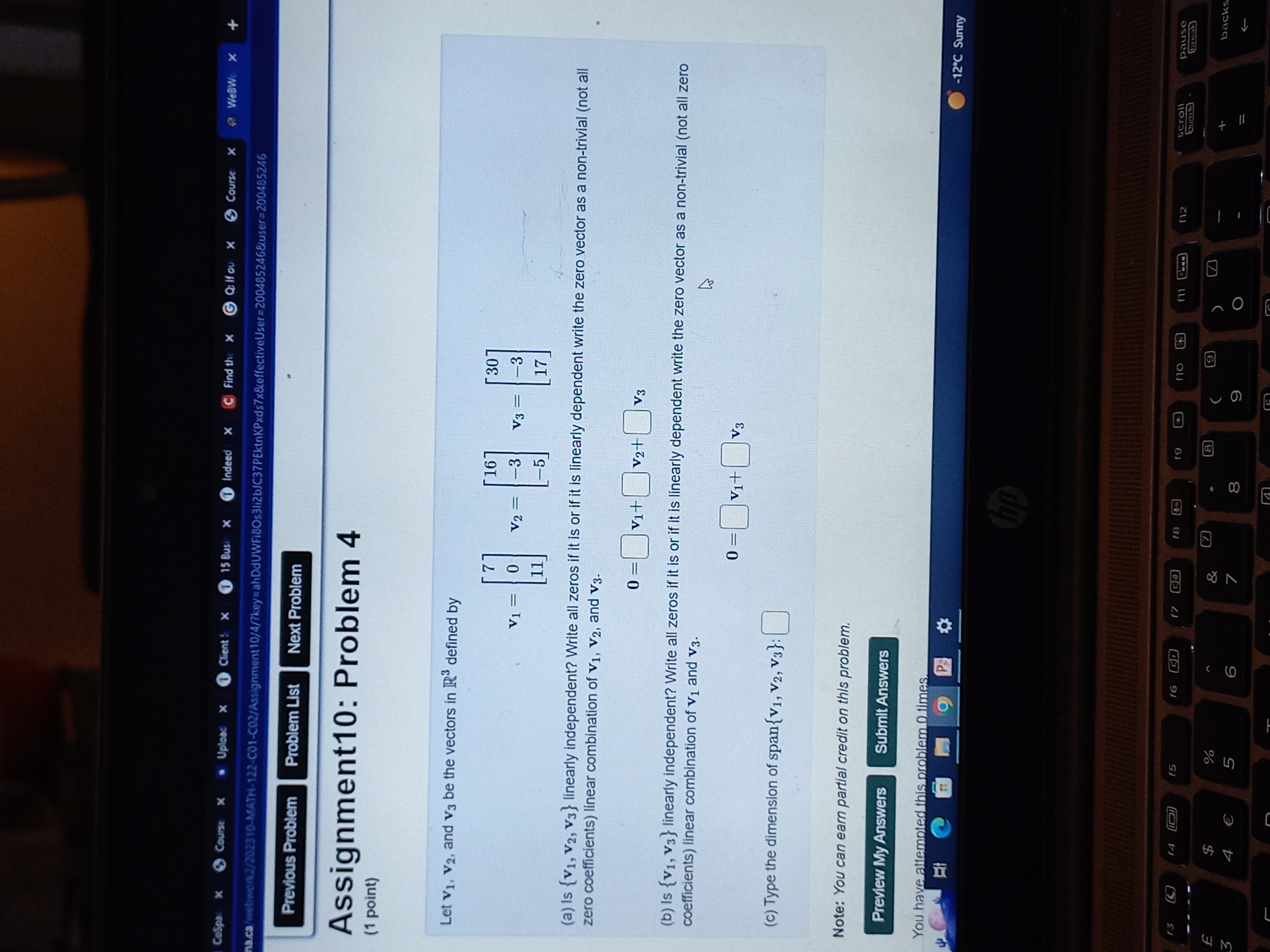 earn partial credit on this problem Preview My Answers Submit Answersth-122-c01-c02 /