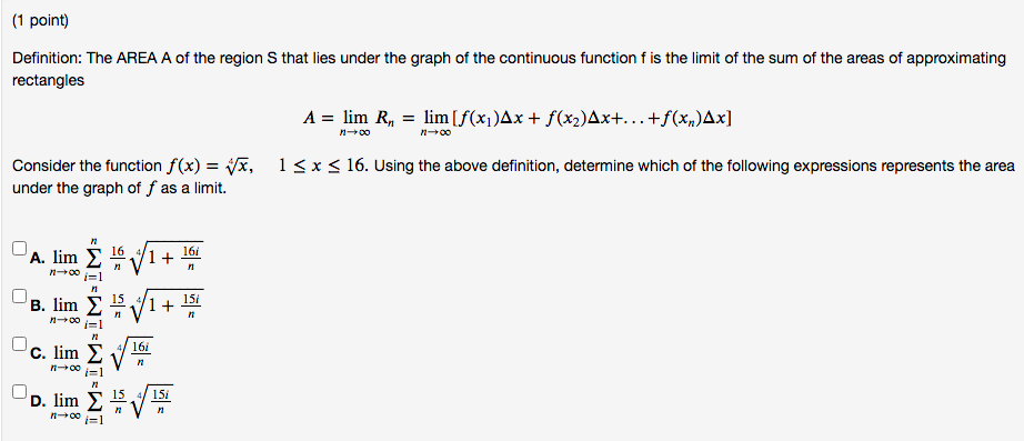 7x2 over the interval [0, 1]. Divide the interval into n subintervals