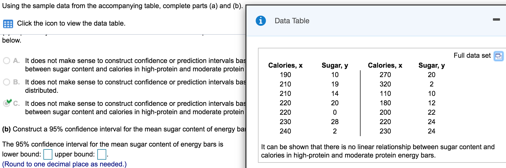 round to one decimal place.. Using the sample data from the accompanying
