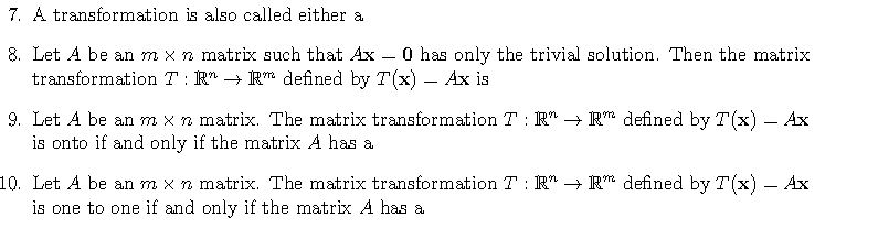 please answer the questions below they are for linear algebra \f