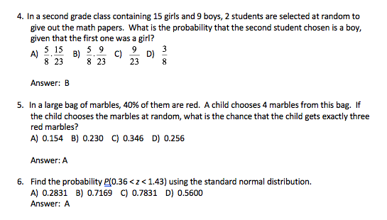 4 . In a second grade class containing 15 girls and