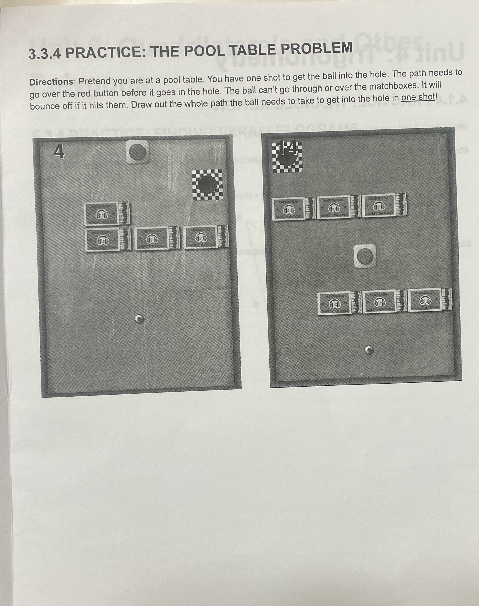 The pool table problem 3.3.4 PRACTICE: THE POOL TABLE PROBLEM U Directions: