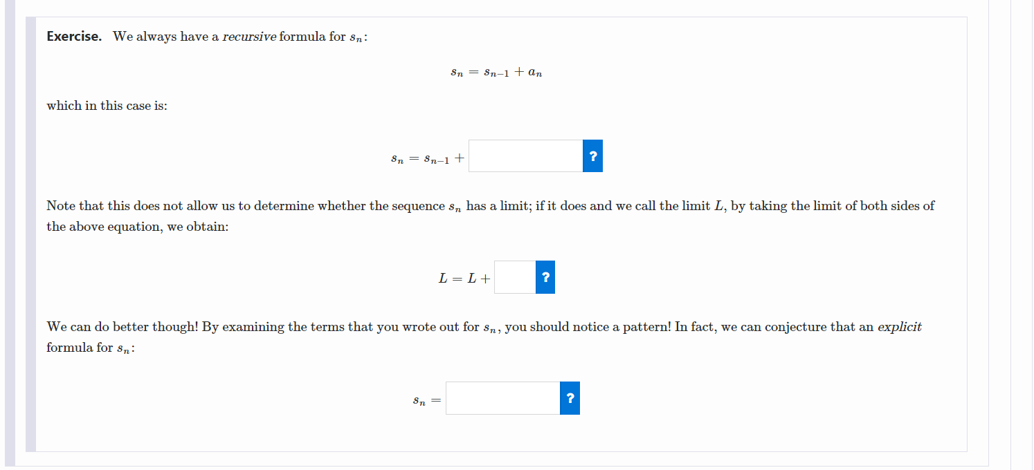 I need help! !!!!!!!!!!!!!!!!!!!!!!!!!!!!!!!!!!!!!!!!!!!!!!! Exercise. We always have a recursive formula for