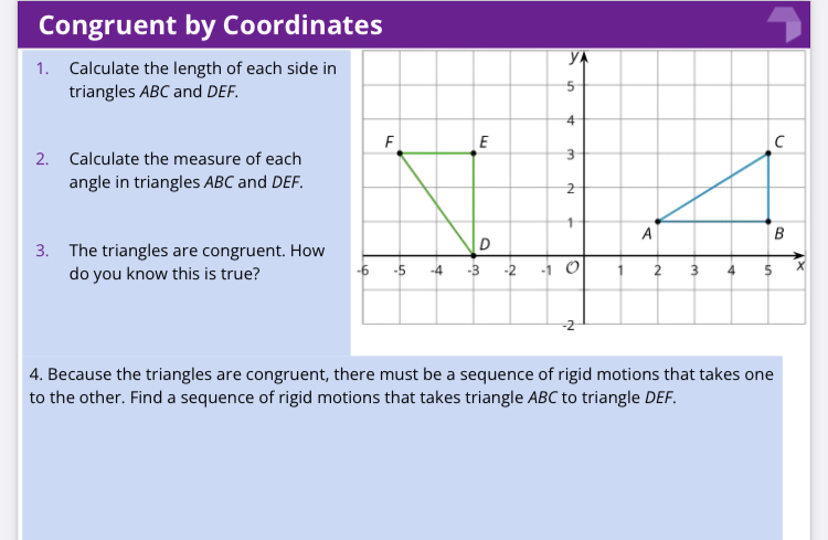 Let's try transformations with coordinates. iN Illustrative Mathematics Kendall Hunt Traversing the