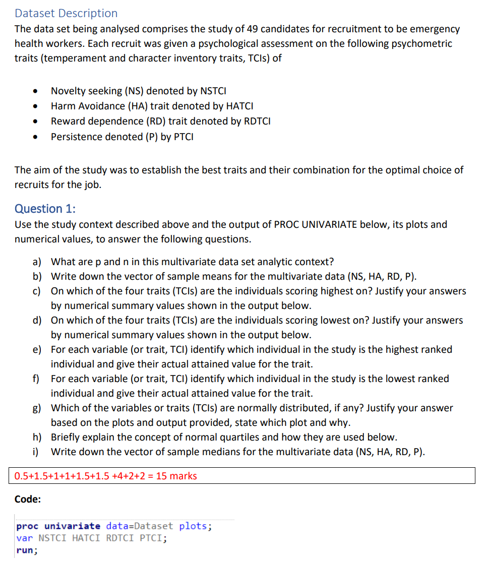  Dataset Description The data set being analysed comprises the study of