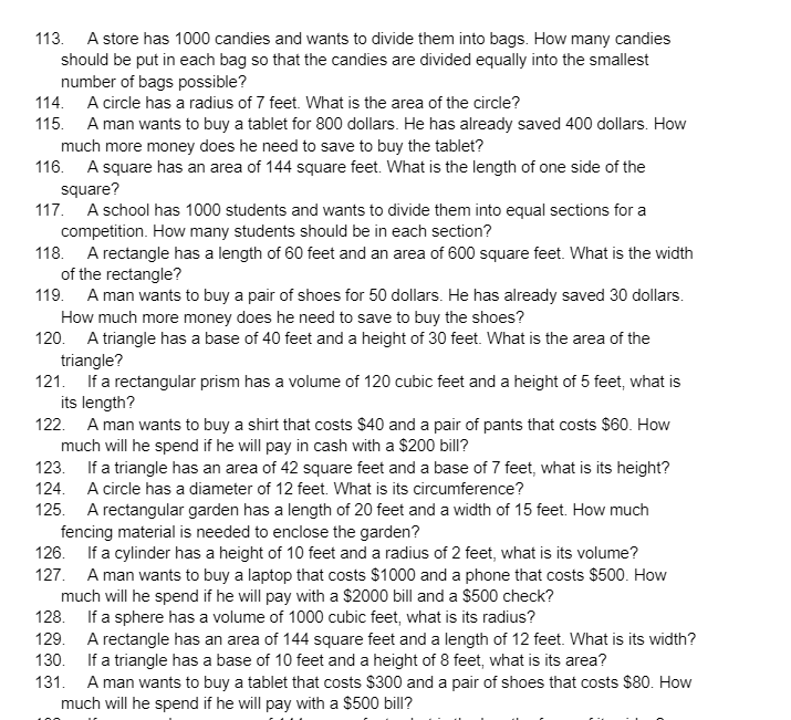 MATHShow your work 113. A store has 1000 candies and wants to