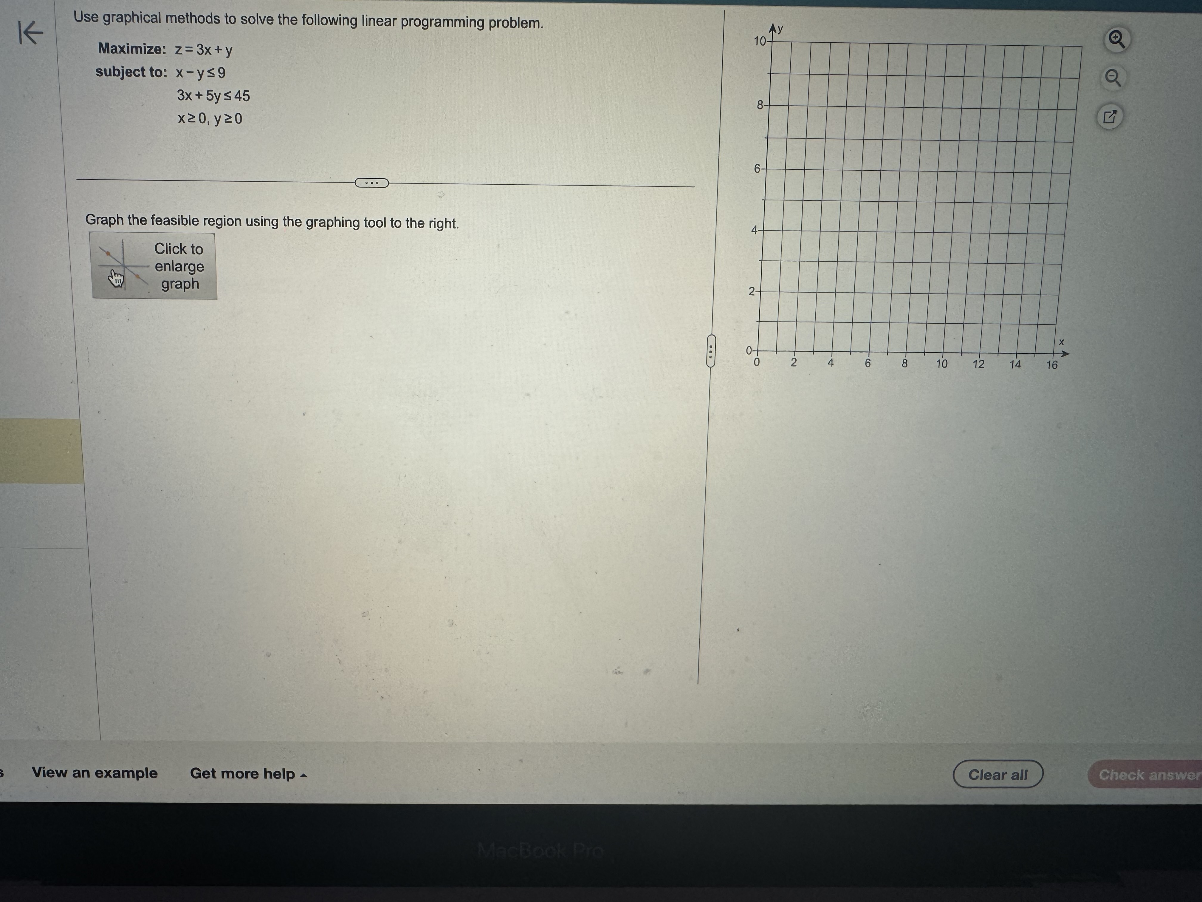  Use graphical methods to solve the following linear programming problem. 10-