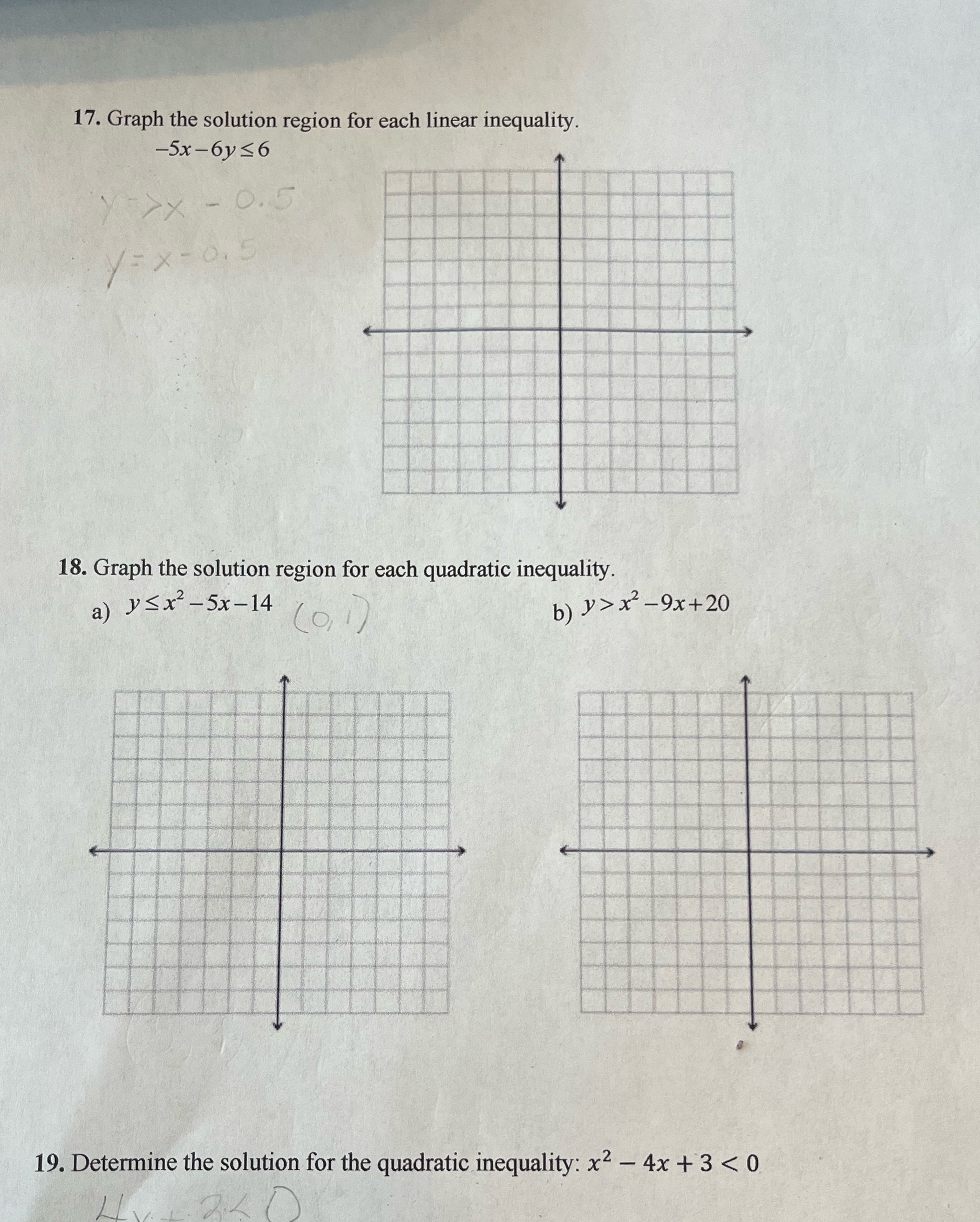 Please help with questions and graphs below 17. Graph the solution region
