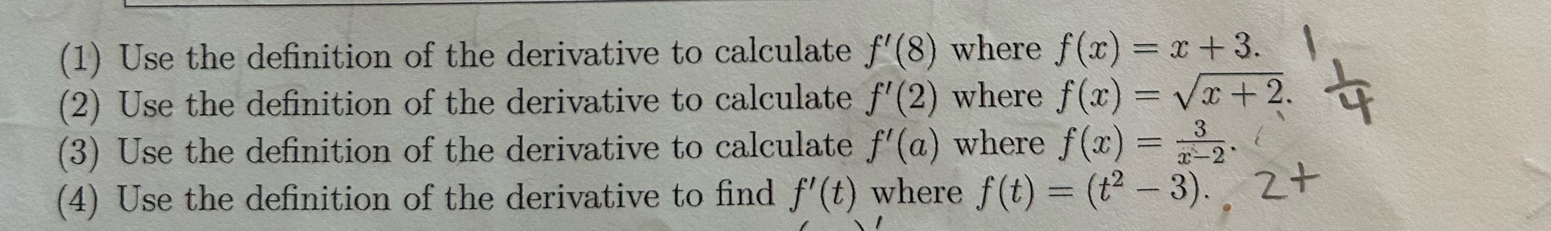 Need help with these few problems where it's using the definition of