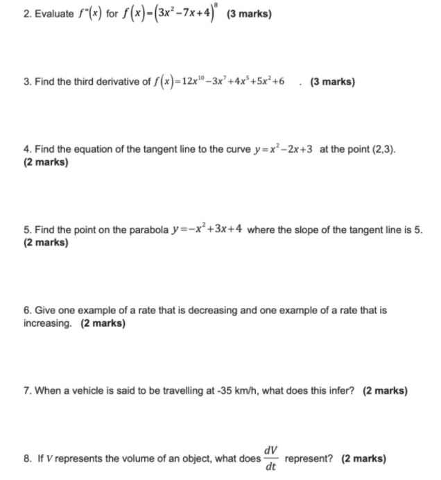 be very helpful. Thank you. Show all work for each question. 1.