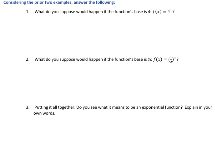 as the power x increases by 1, the function f(x) triples? *