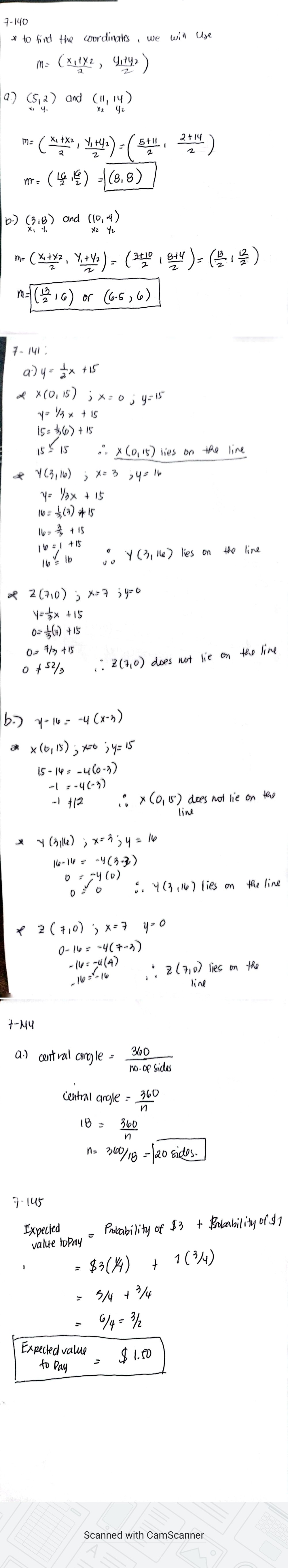 14} 13. {3,3} and {10,4} 77141. Below are the coordinates of three