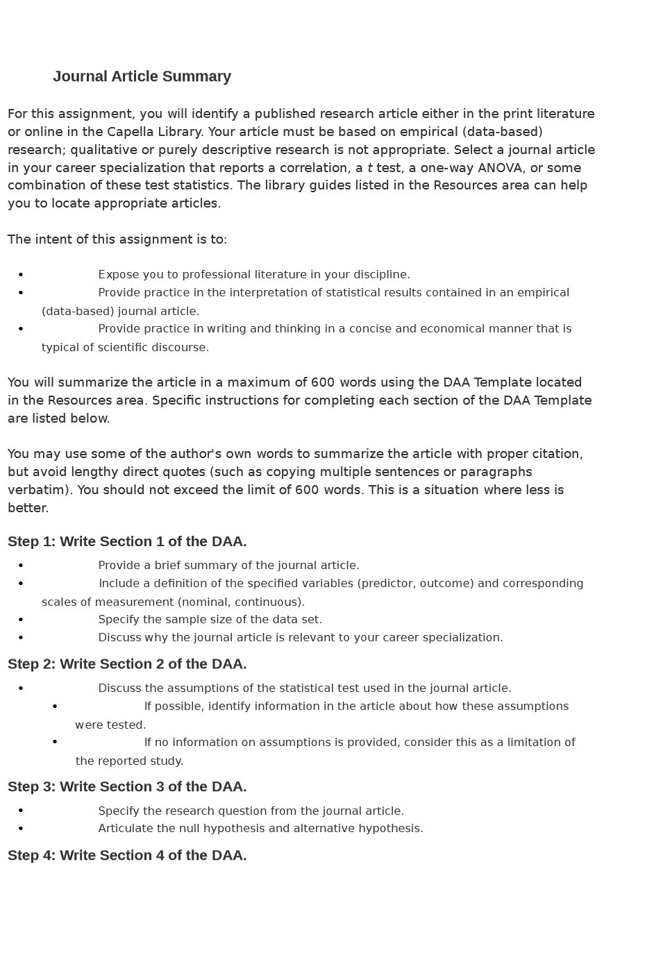 Journal Article Summary For this assignment, you will identify a published