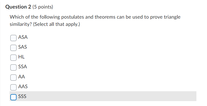 Question 1 (5 points)Identify the statement given below.Two polygons are similar if