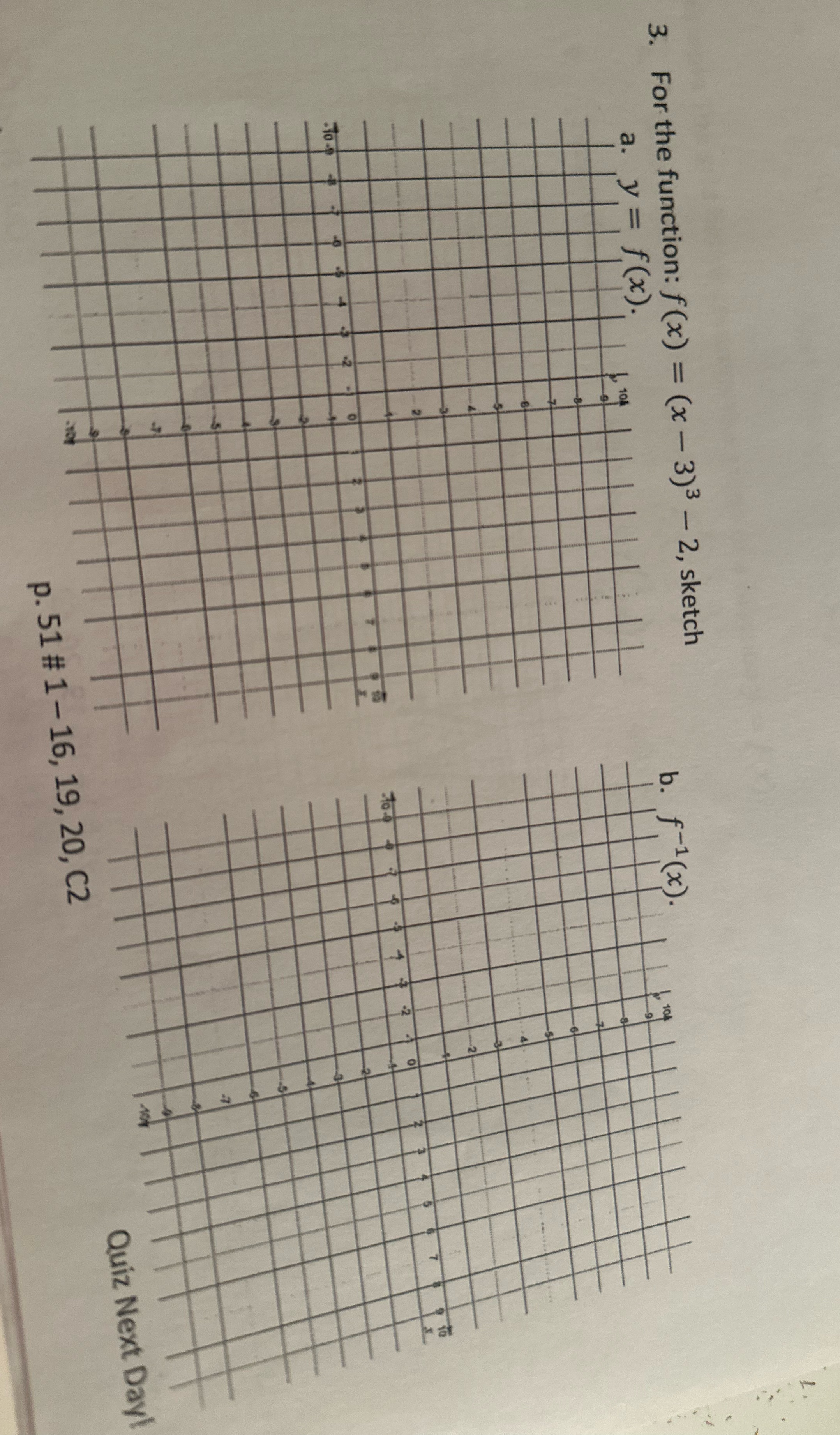  3. For the function: f (x) = (x -3)3 - 2,