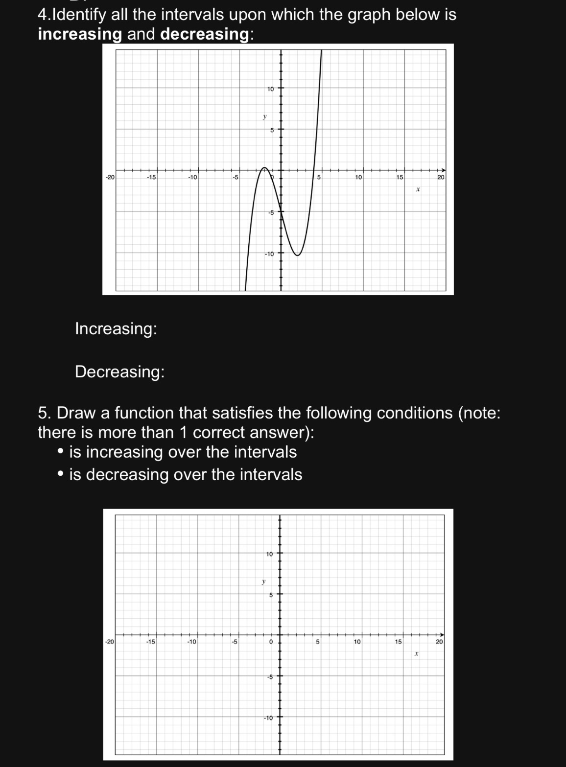 Can someone help me solve this? 4.Identify all the intervals upon which