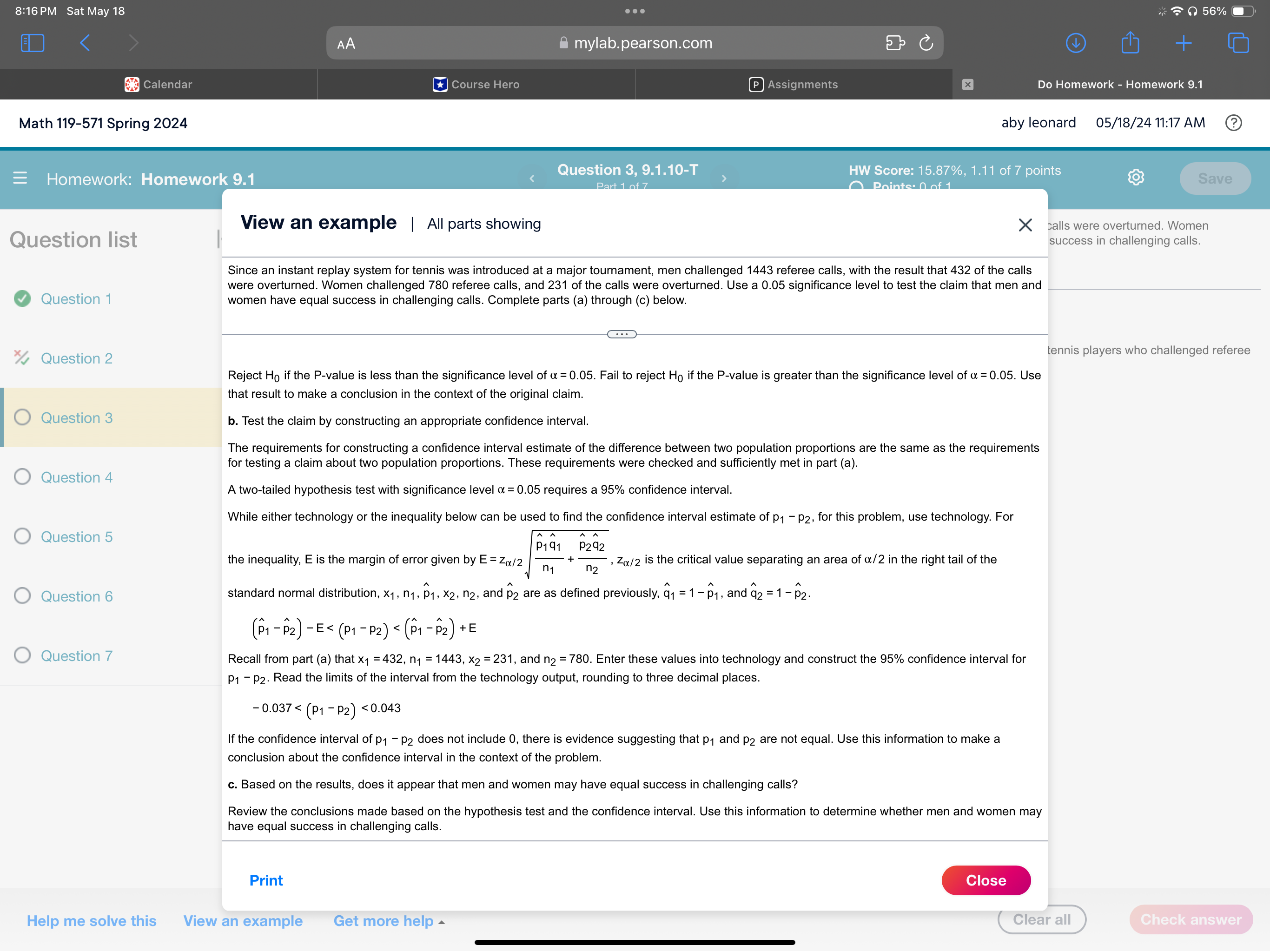 I also have a view an example to help on solving the