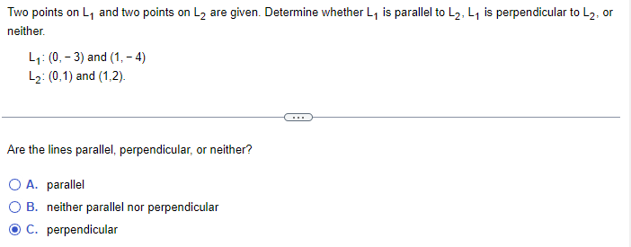 Two points on L, and two points on Ly are given.