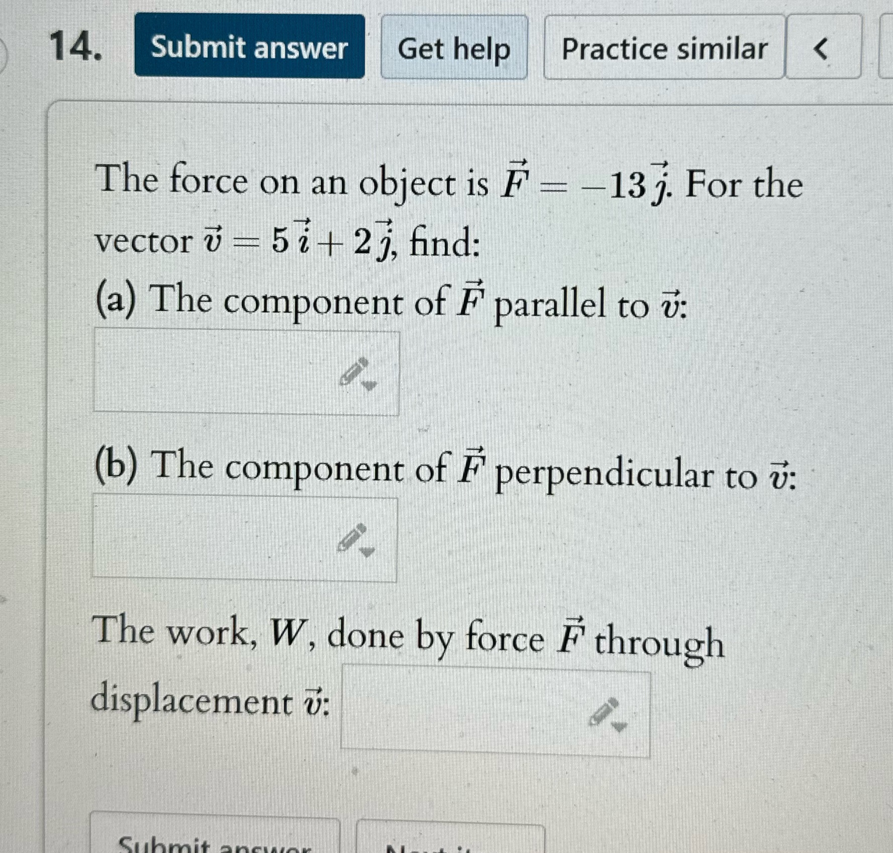 Please explain 14. Submit answer Get help Practice similar