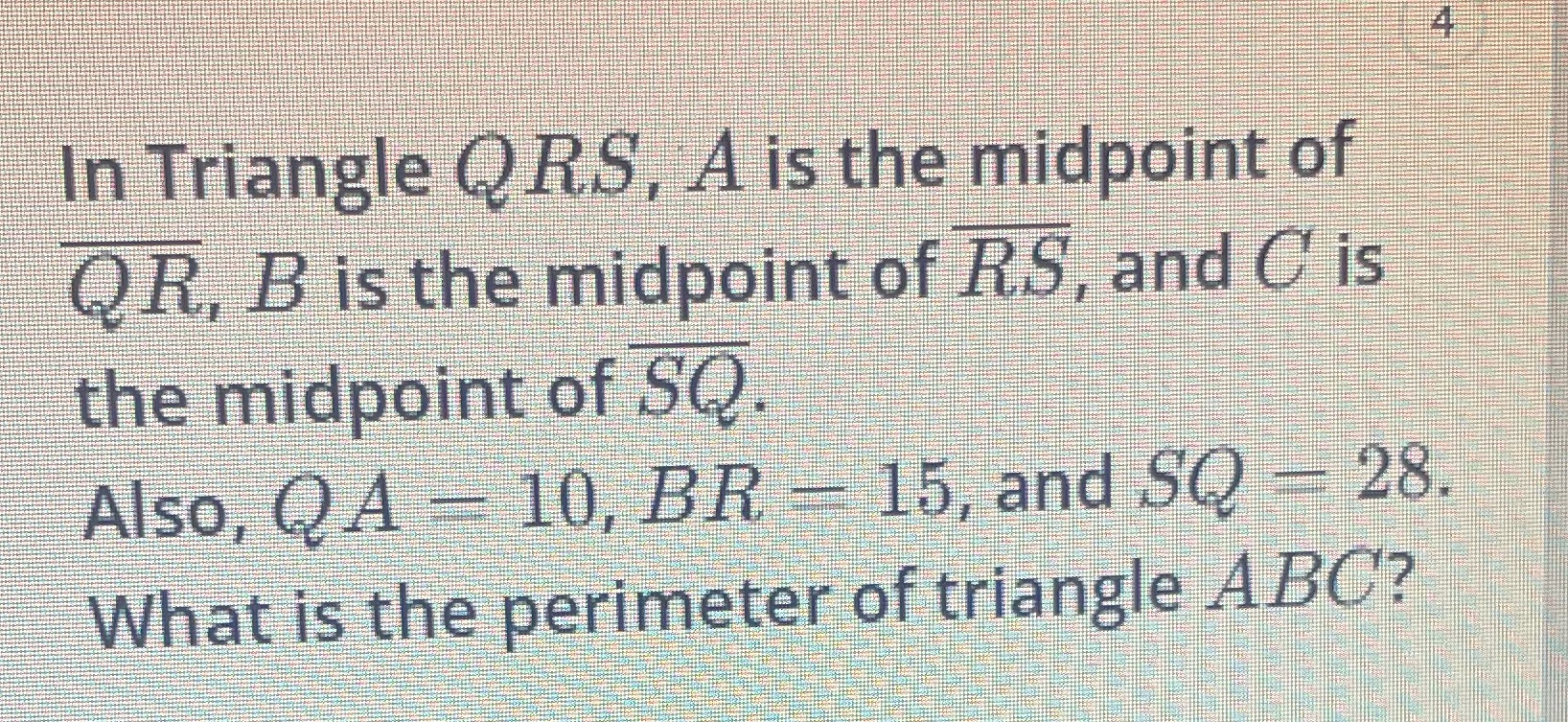 answer is 39 but how do i get there? In Triangle QR.S,