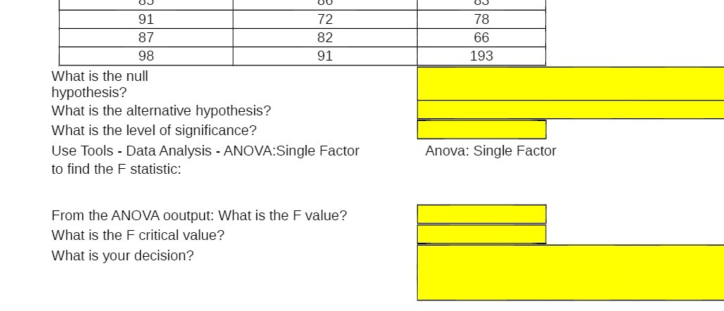  What is the null hypothesis? What is the alternative hypothesis? What