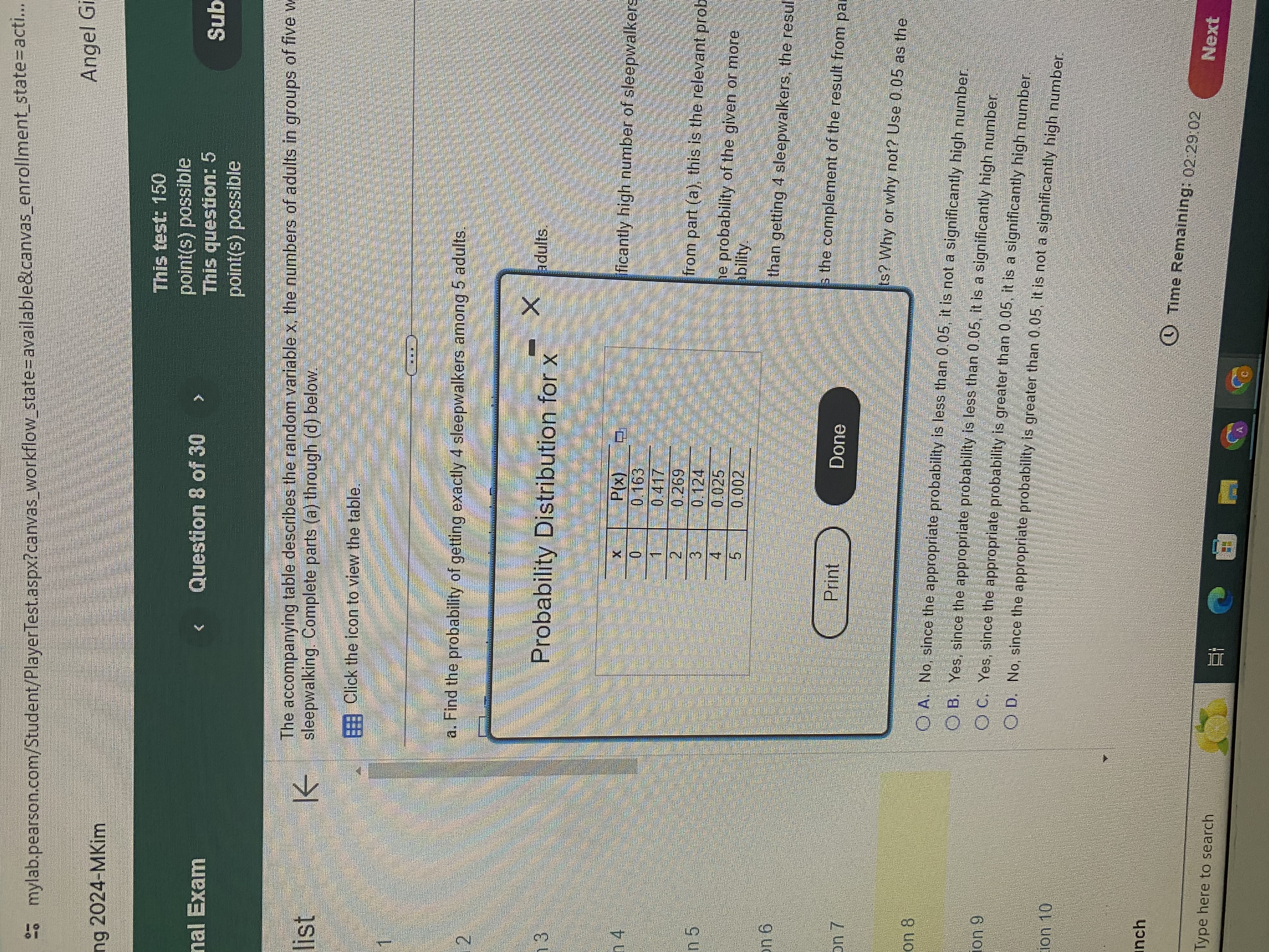 requirement. What does the result suggest about the genders of the people
