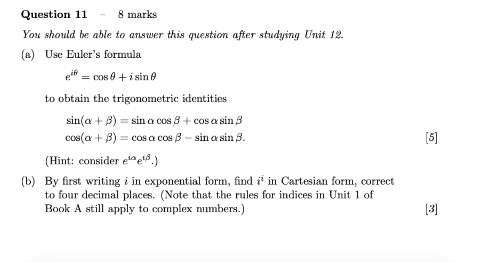  Question 11 - 8 marks You should be able to answer