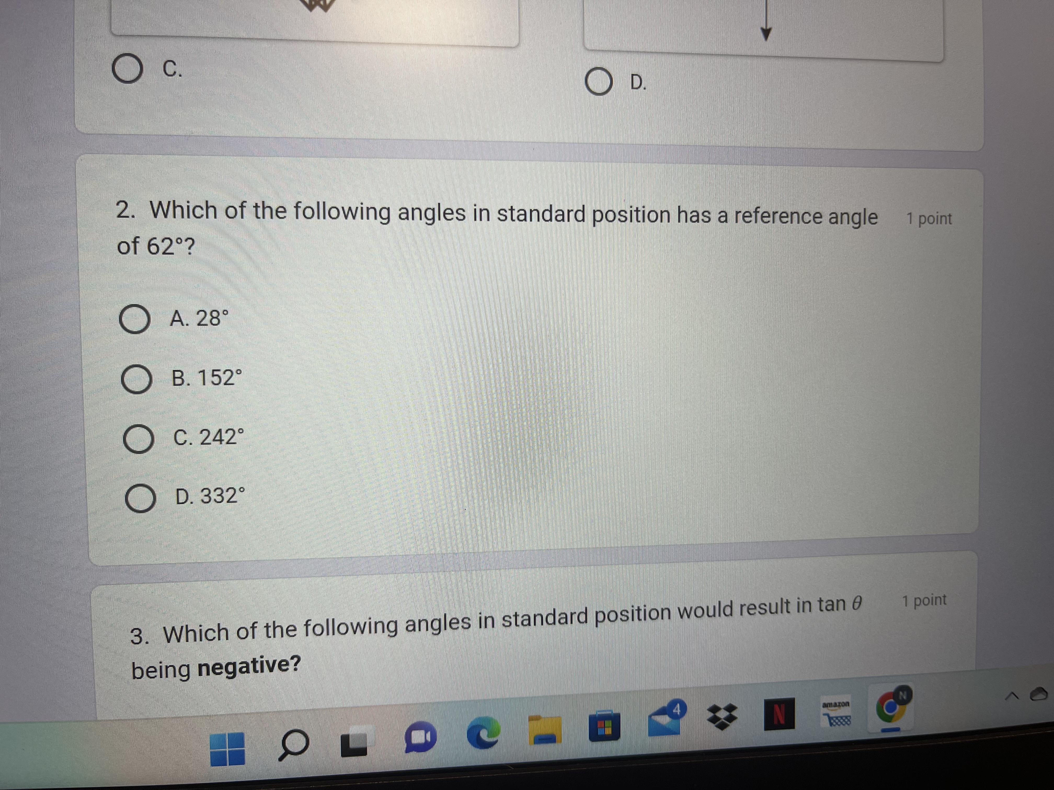 point If cos 0 = 4/5 , then what is the exact