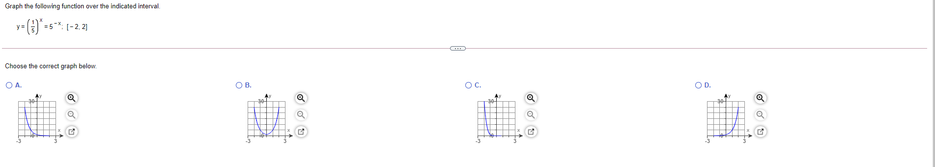 Question #2: Graph the following function over the indicated interval. y =