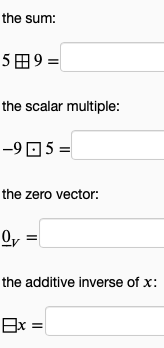 E R define vector addition by u # v := u +