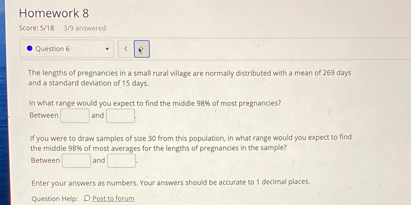 Please make sure answer us is correct Homework 8 Score: 5/18 3/9