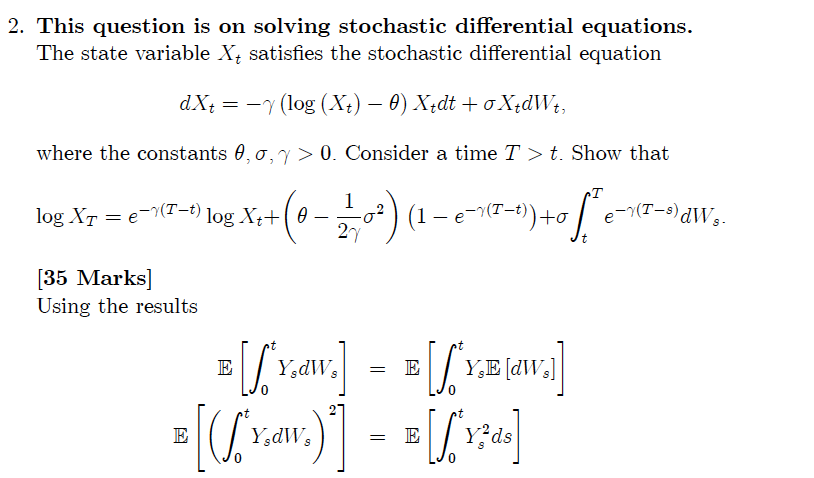  financial engineering stochastic differential 2. This question is on solving stochastic