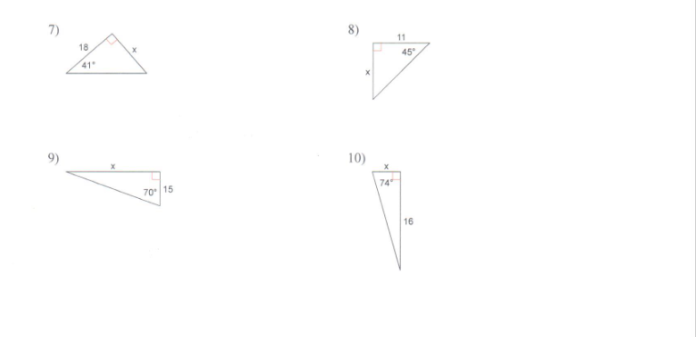 Using Tangent Ratio Find the missing side. Round tn the nearest tenth.