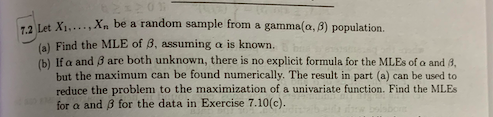 Berger and Casella Book. 7.10 The independent random variables X1, ..., Xn