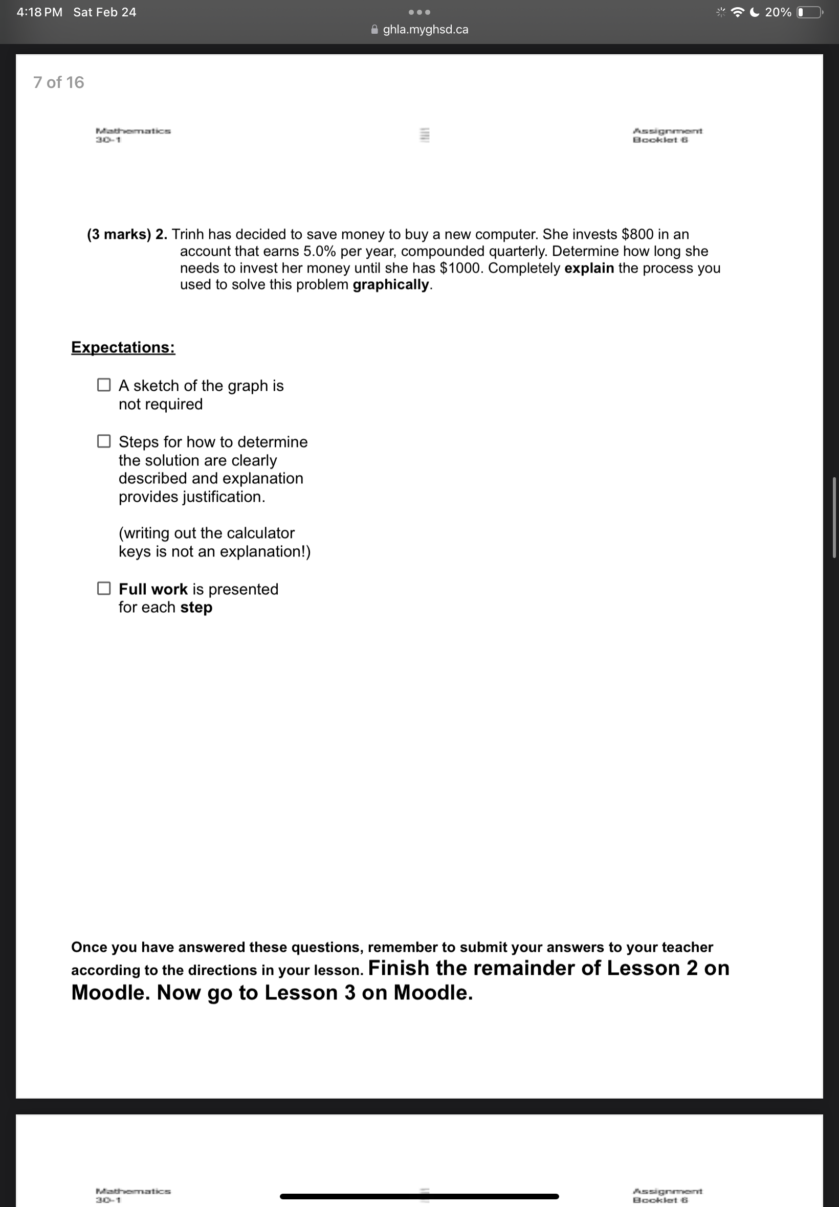 1 Assignment is worth 10 marks. The value of each question is