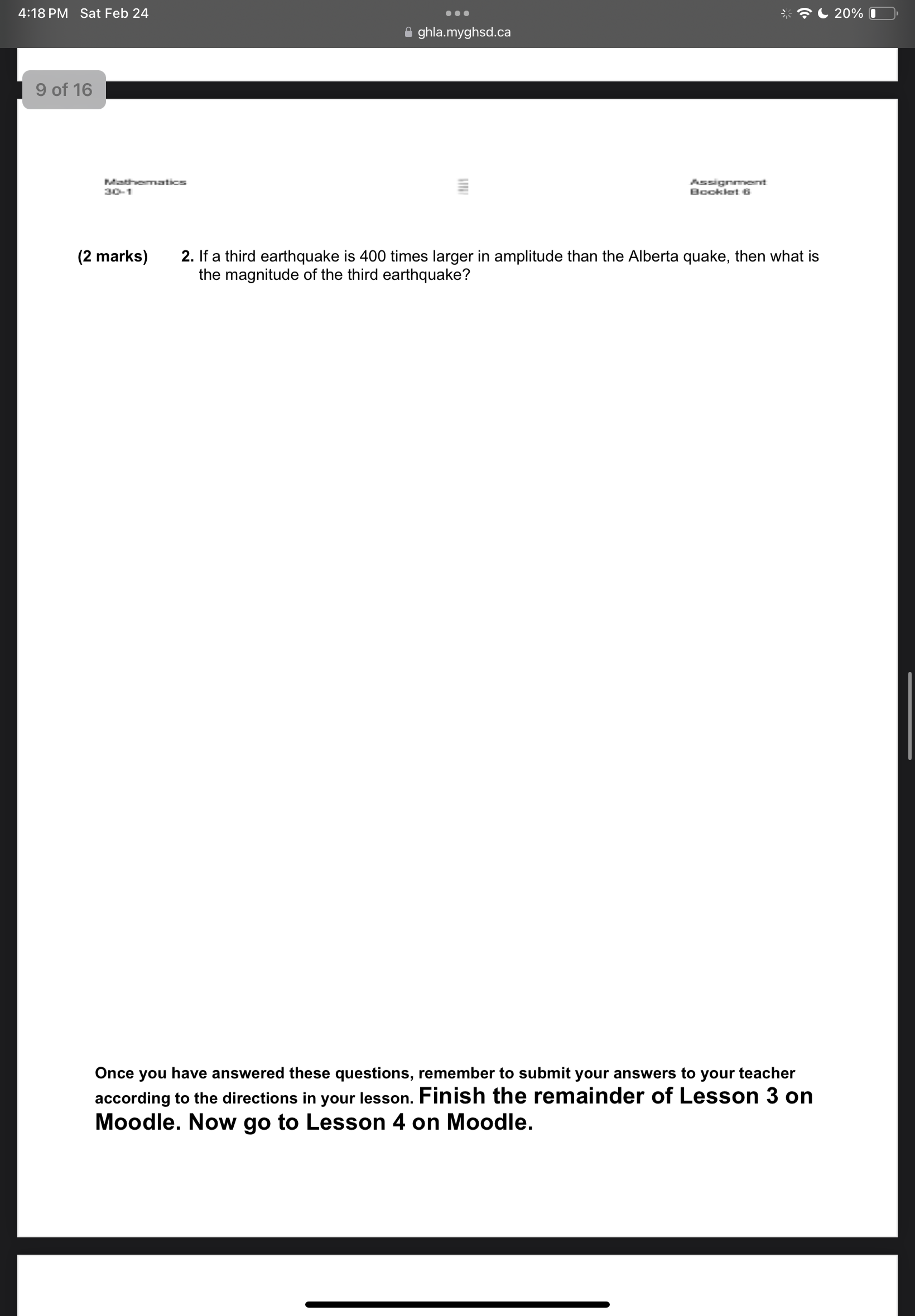 of the following functions. i. Describe the transformations of the function f(x)