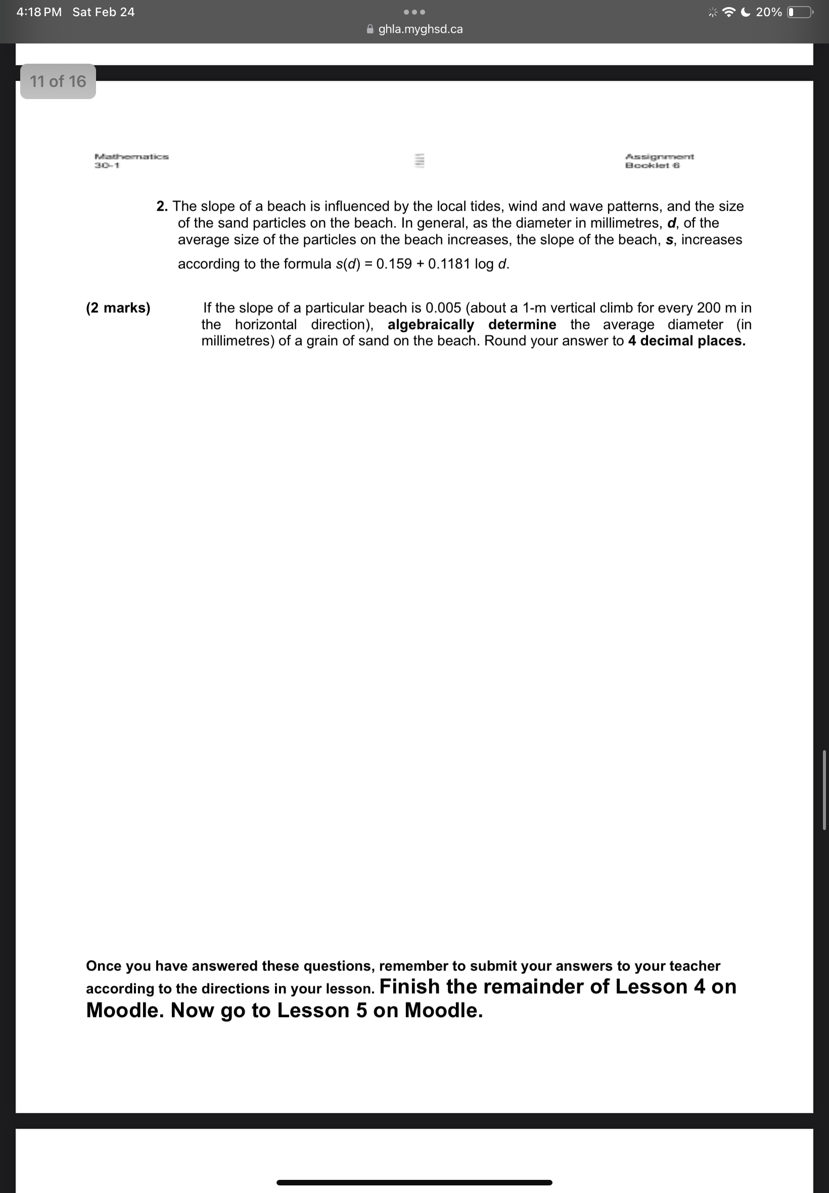 function. iii. Identify the domain, range, equation of the horizontal asymptote, and