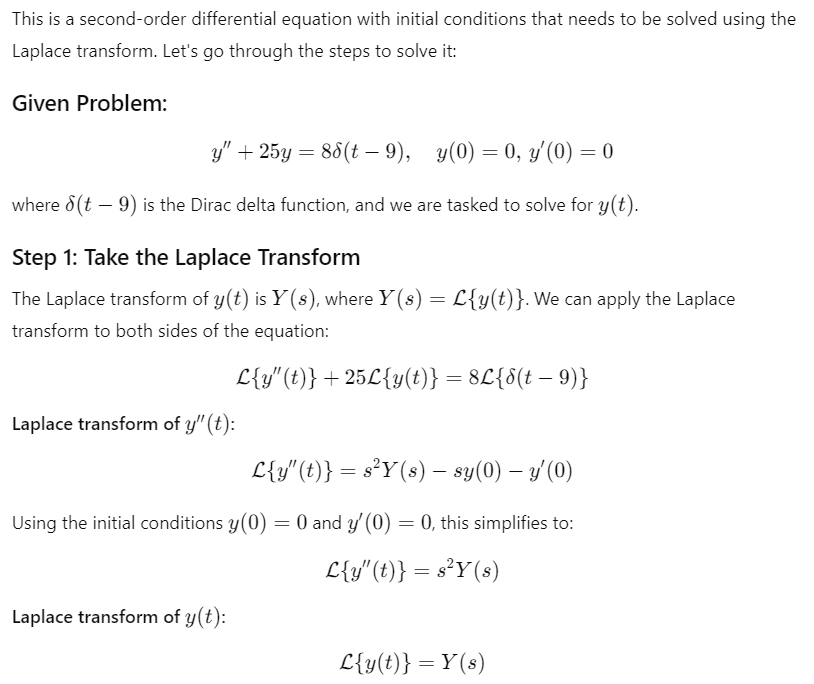 y(t) = Notation: write u(t-c) for the Heaviside step function ue(t) with