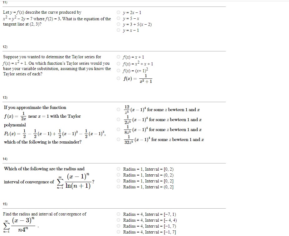 Please answer all questions and show work: 11) Lety = f(x) describe