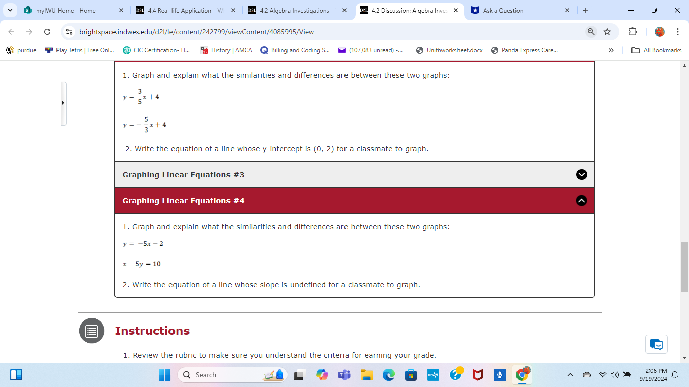 1. Graph and explain what the similarities and differences are between these