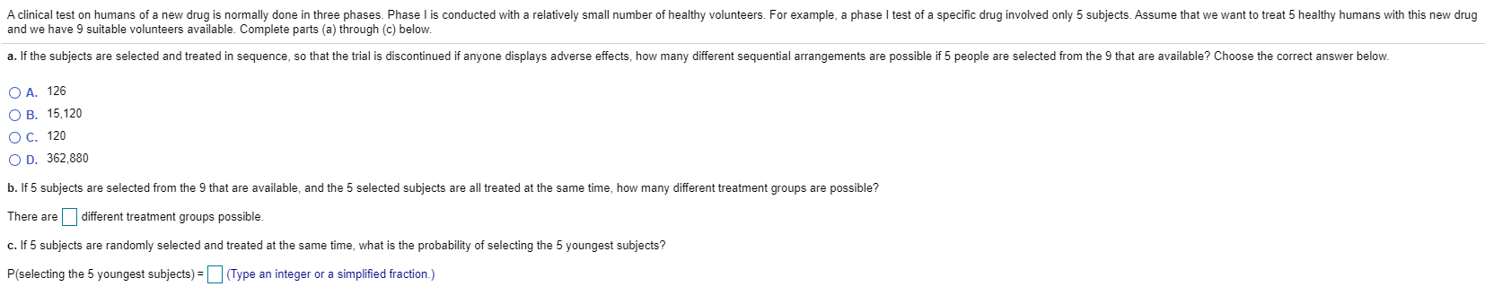 plz help me to solve this problem A clinical test on humans