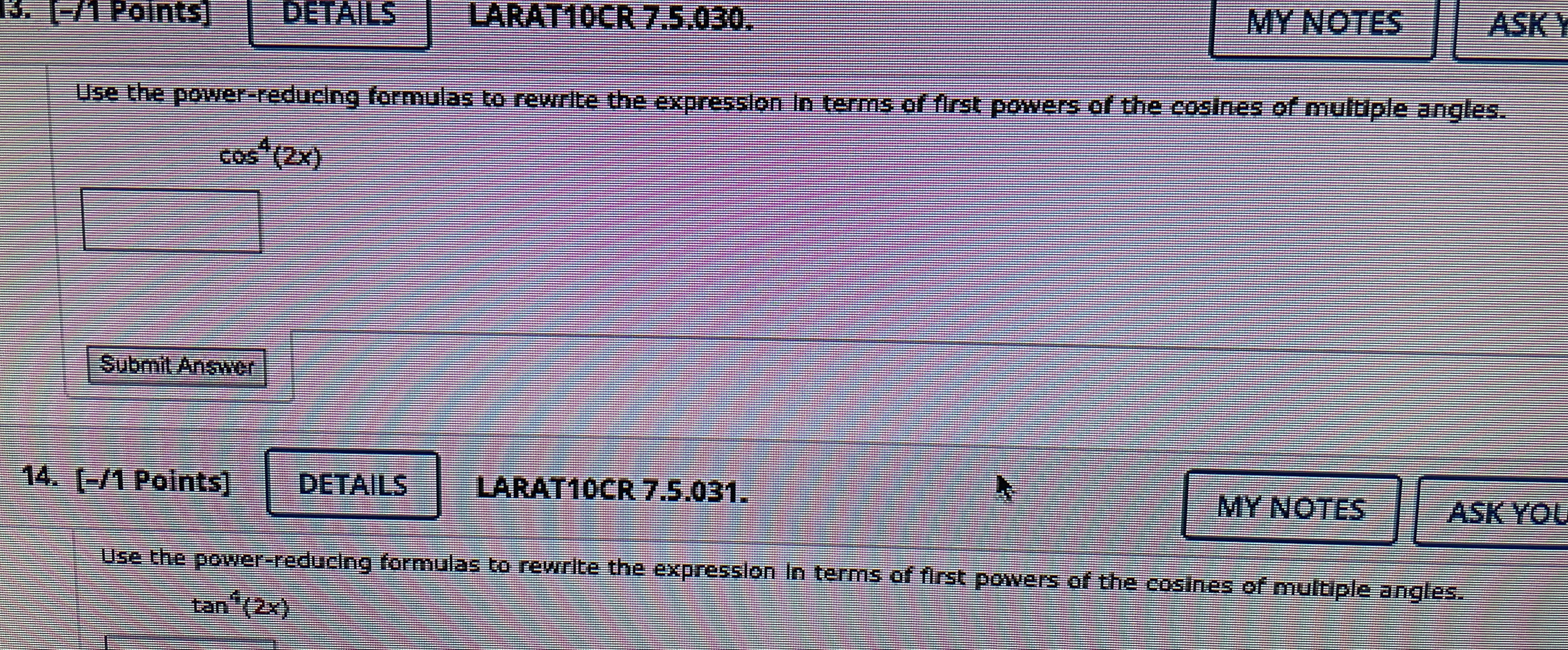 a comma-separated list.) 9 tan(2X) 9 cot(x) 011. [0/3 Points] DETAILS PREVIOUS