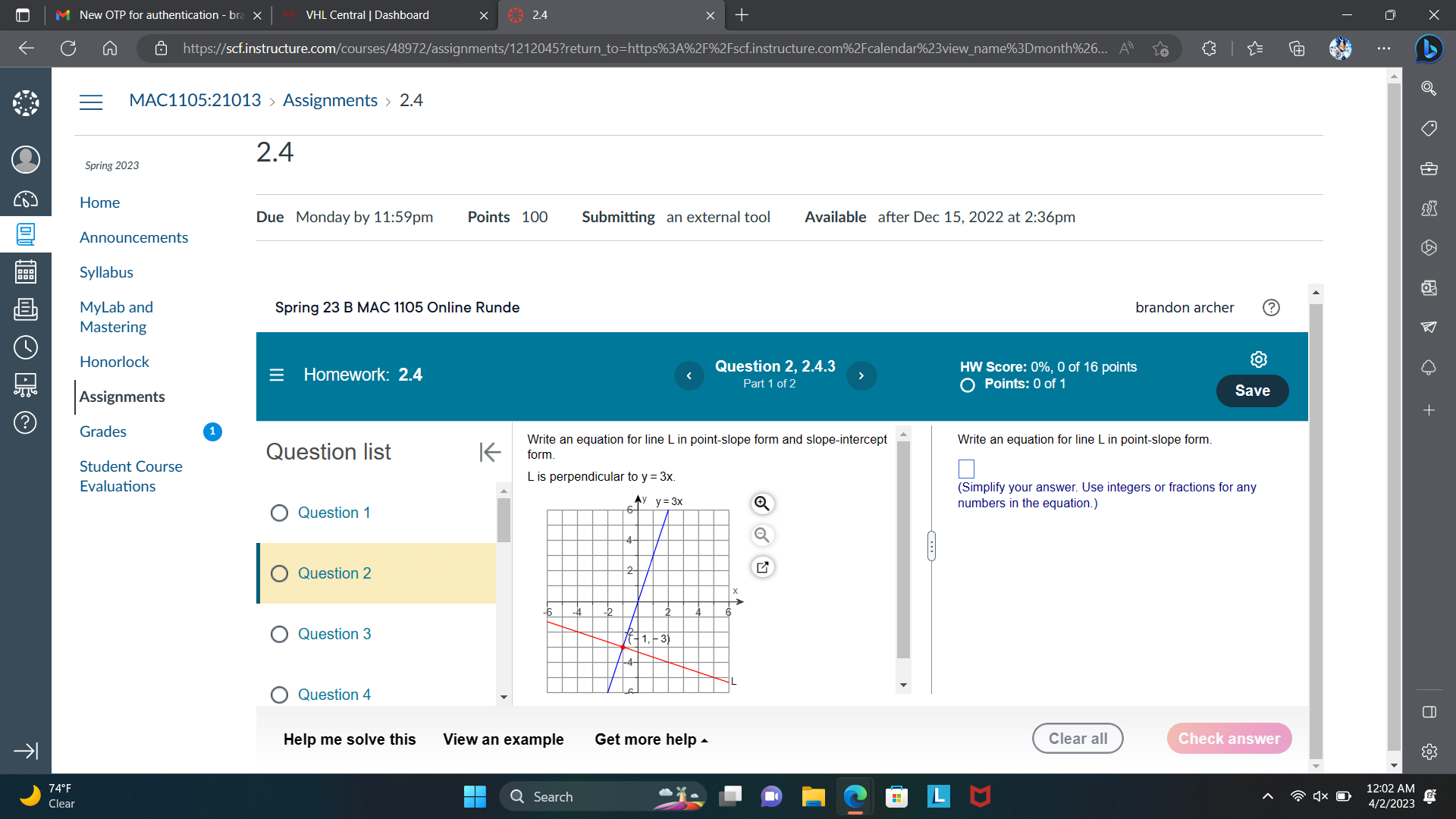  M New OTP for authentication - bra X * VHL Central