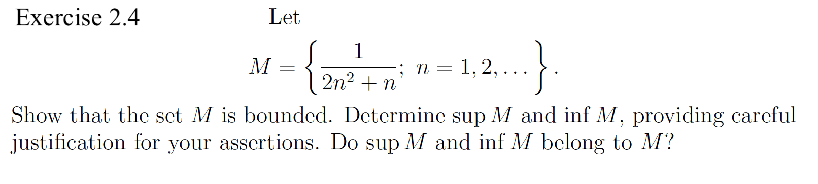 No missing data or images, Please provide a rigorous proof. Exercise 2.4