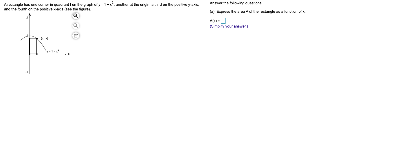 please see attached A rectangle has one comer in quadrant I on