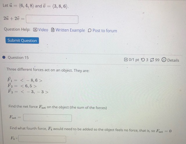 could you please help me Let u = (6, 4, 8) and