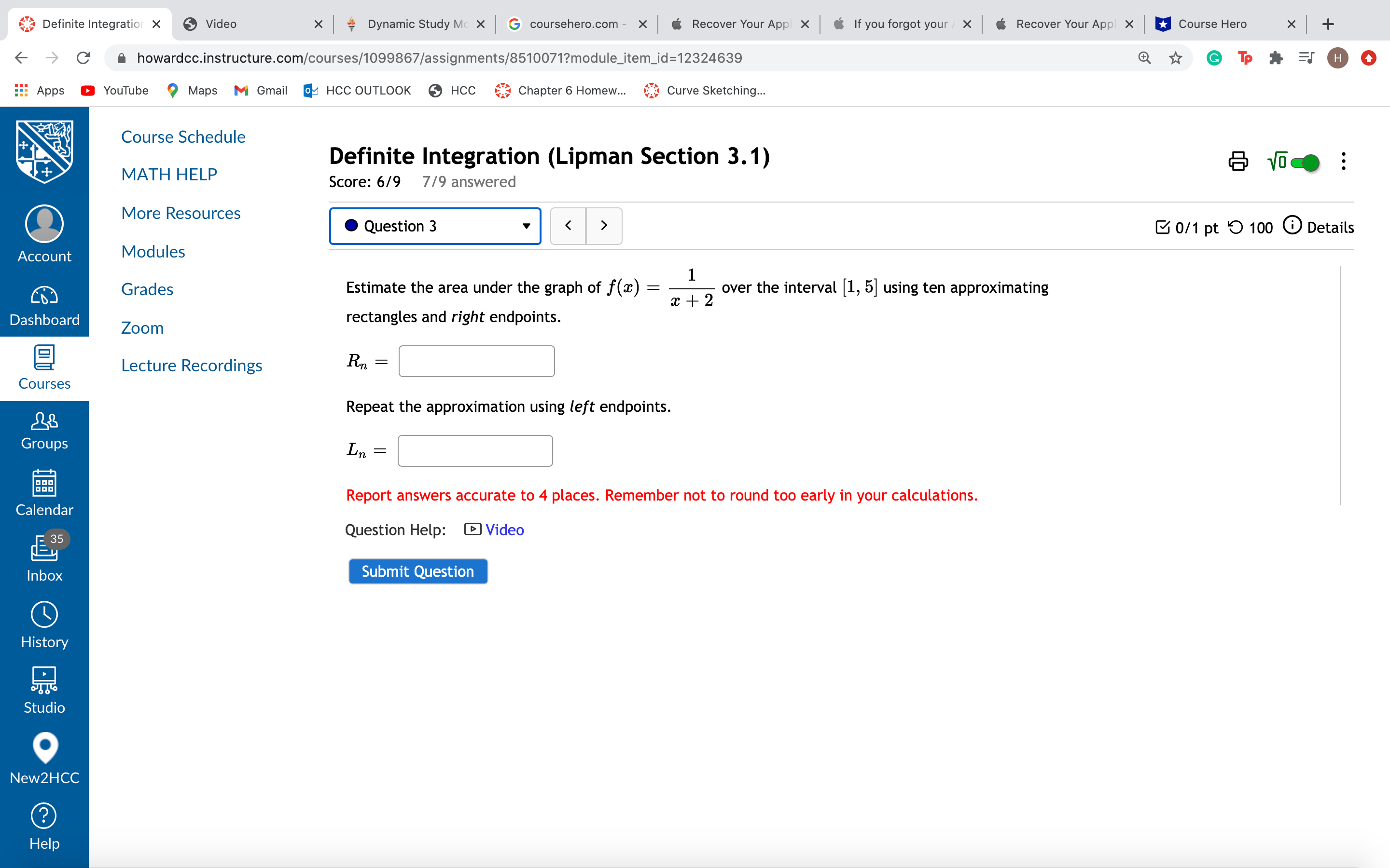 Math Question Definite Integration X Video X * Dynamic Study Mc x
