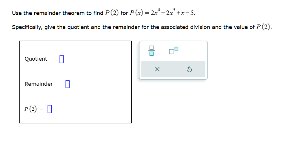 shown below. (5, 12) (33) g {I} Use the remainder theorem to