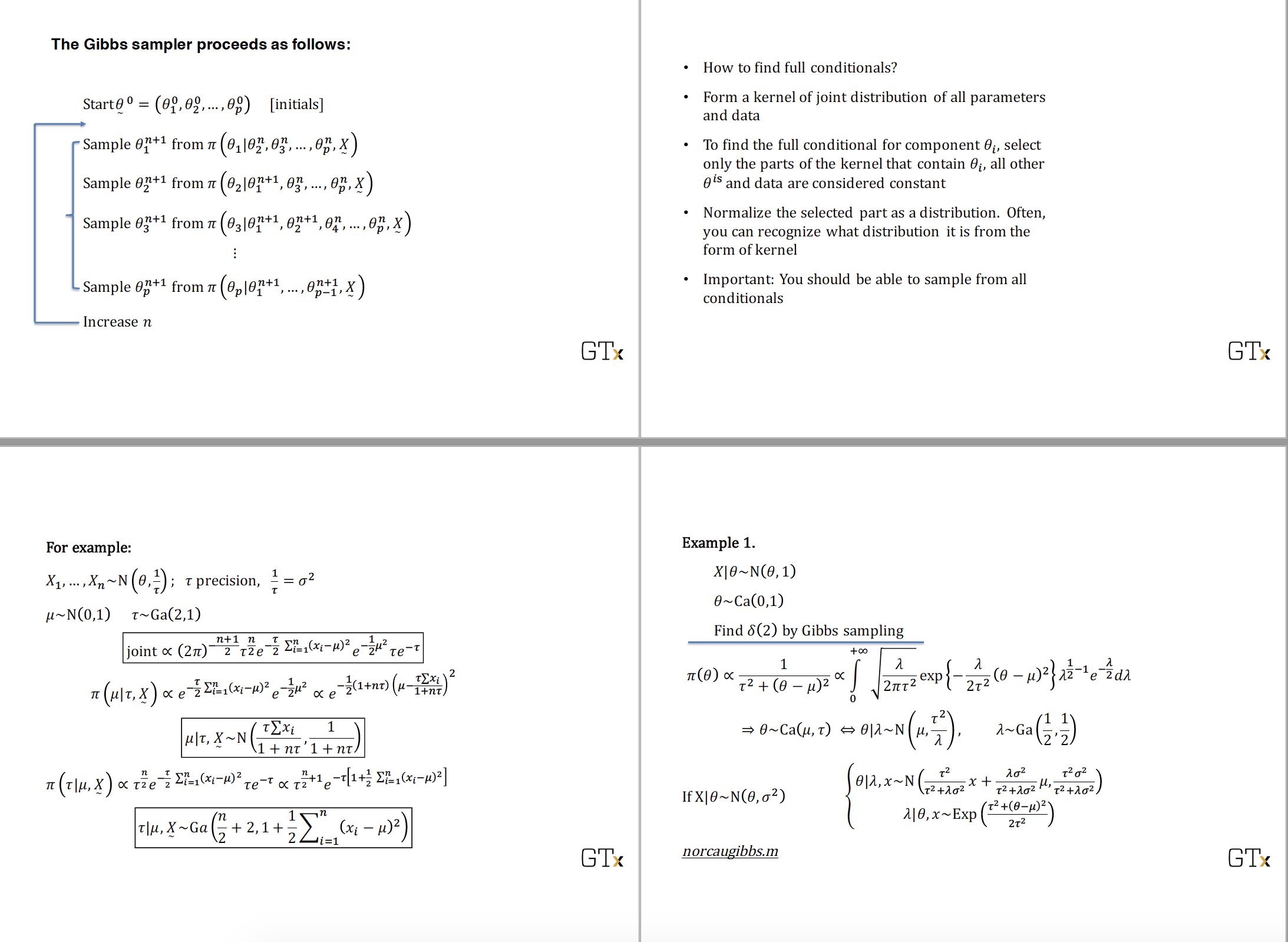 Reference Content - The Gibbs sampler proceeds as follows: . How to