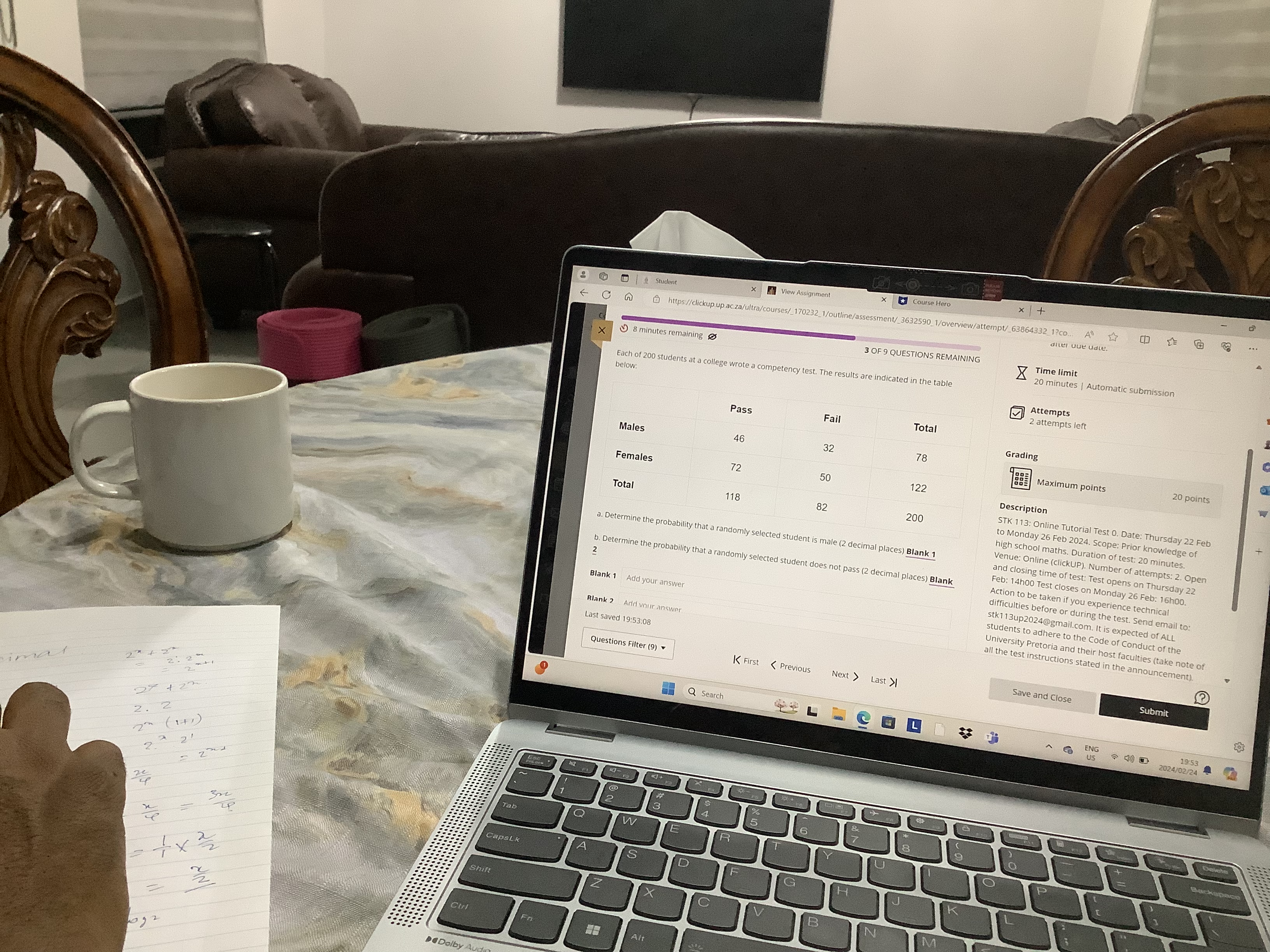 Test Content Page 5 of 10 Question 4 1 Point log (